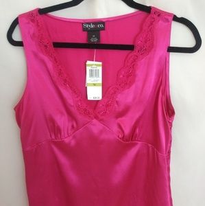 Style & Company silk Cami size 14 lace neckline